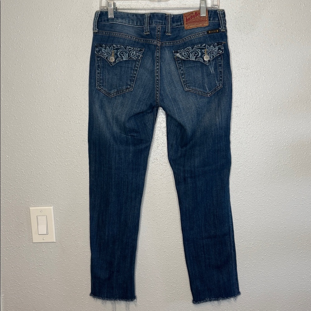 Lucky Brand Women's Regular Inseam Vtg Straight Crop Low Rise Jeans Size 8 - Picture 5 of 6